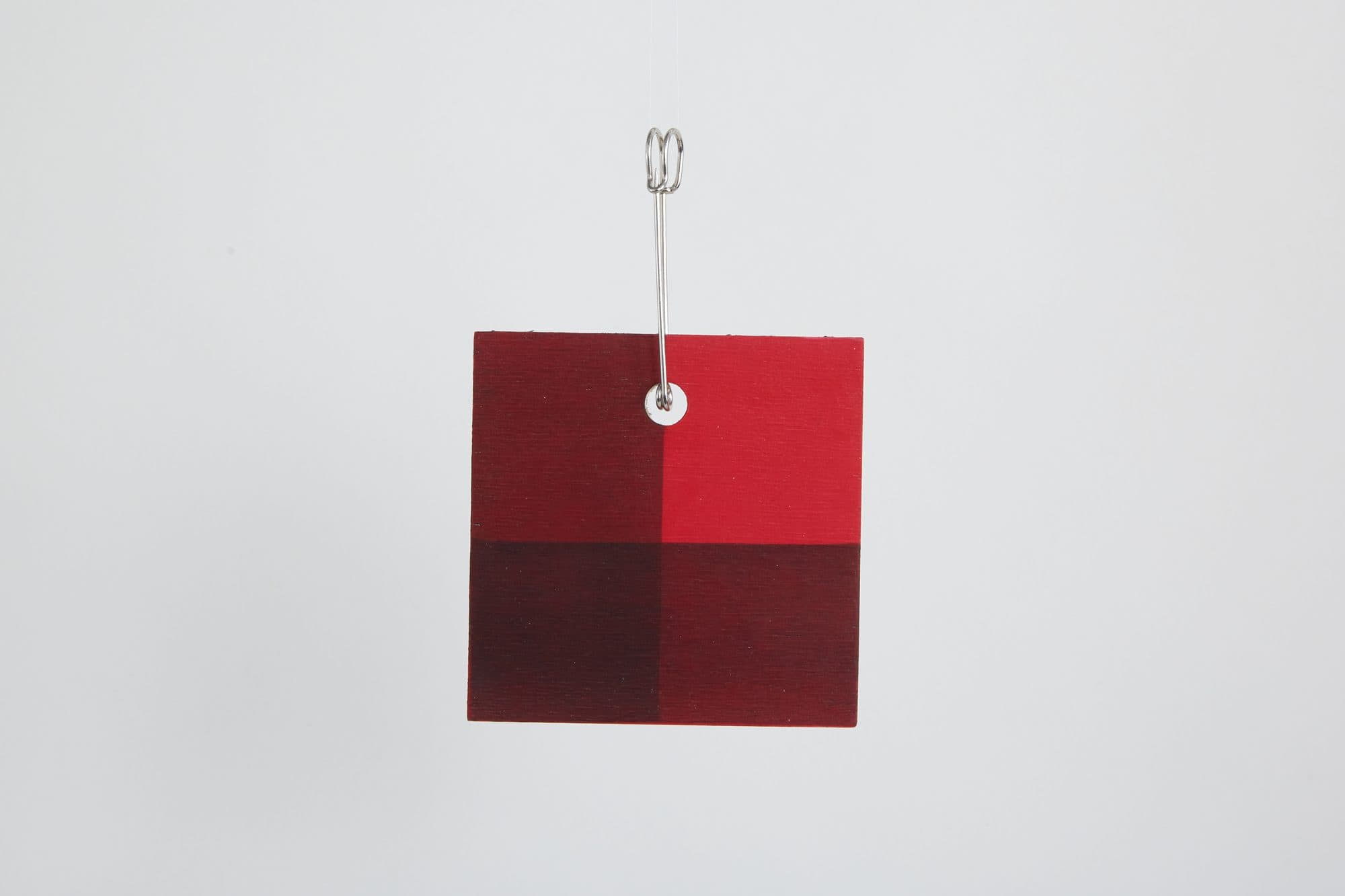 Square ornament in two tones of red by Moonish