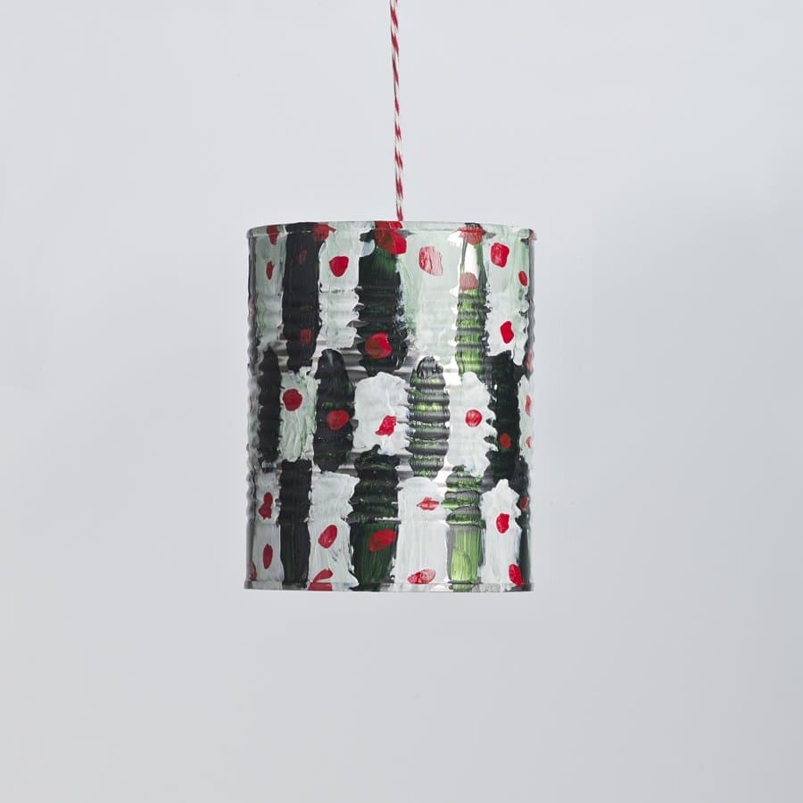 Hand-painted cylinder ornament by Caroline Hurley