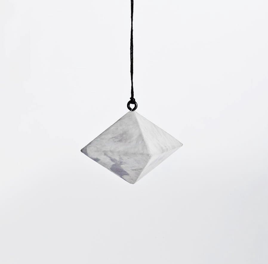 White marble octahedron ornament