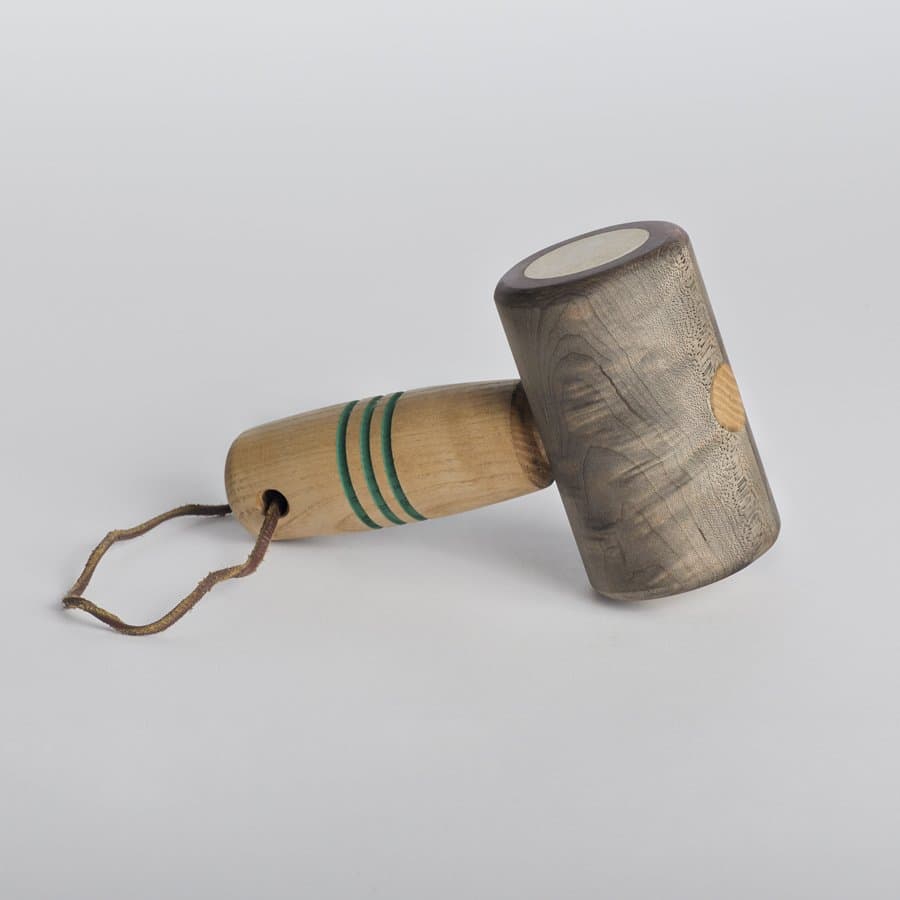 Miniature wooden mallet ornament by Evan Z. Crane