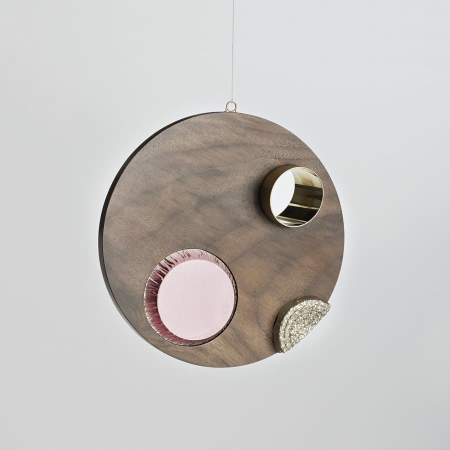 Walnut disc set with mirrors by Noble Goods