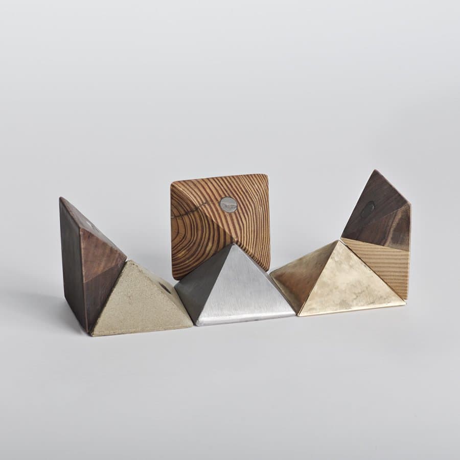 Wood and stone triangle forms by Roguebuilt