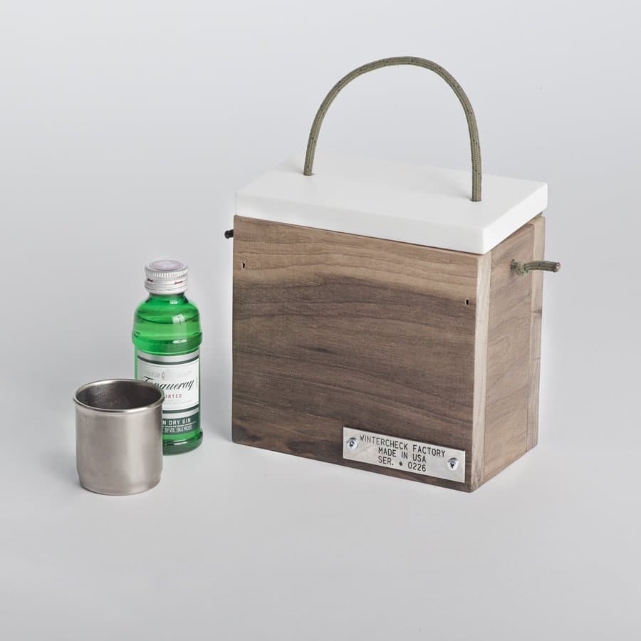 Miniature walnut kit with a tin cup by Wintercheck Factory